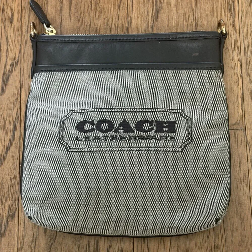 Coach Jacquard Badge Kitt Crossbody Messenger Bag Missing Strap
